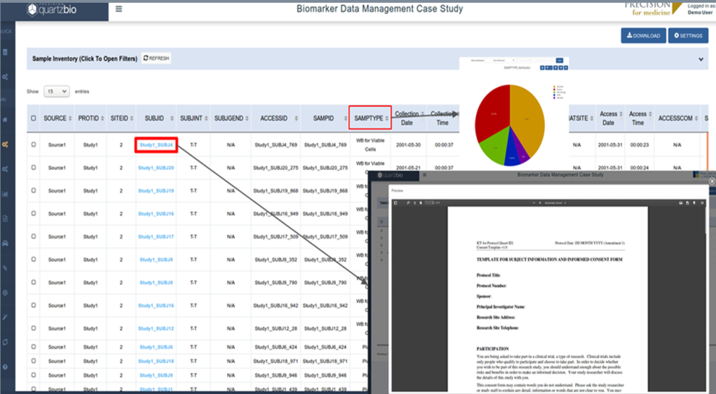 QuartzBio Master Sample Inventory Dashboard