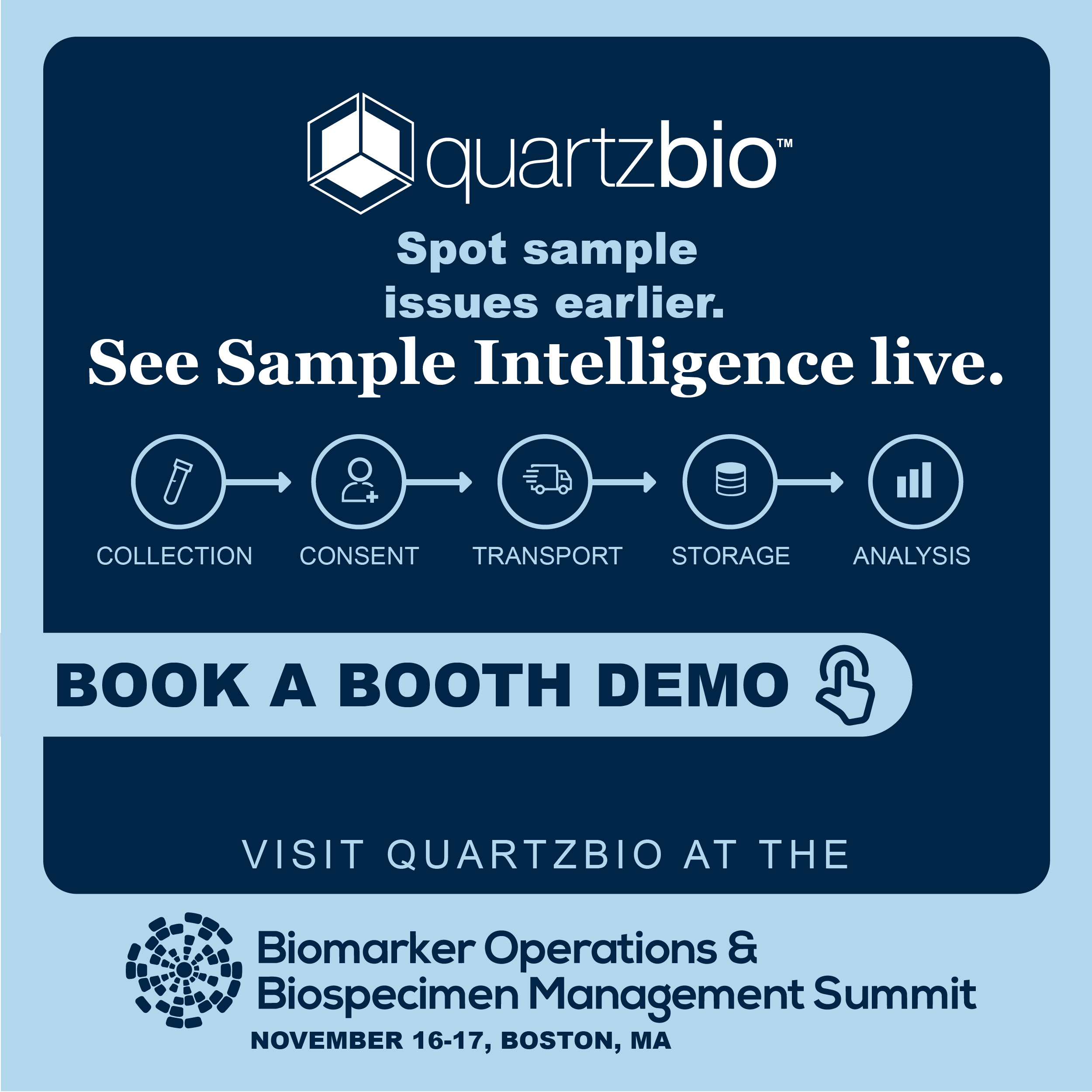 Biomarker Operations Biospecimen Management Summit - QuartzBio